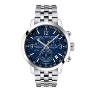 Tissot Prc 200 Chronograph T114.417.11.047.00 - bracciale e cassa acciaio - quadrante blu con cronografo e datario